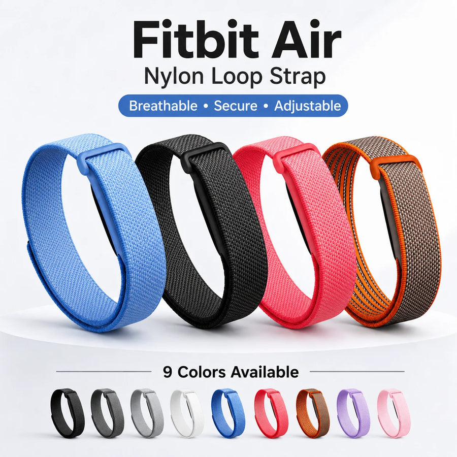 Nylon Loop Replacement Band Compatible with Fitbit Air Adjustable Woven Hook-and-Loop Wrist Strap