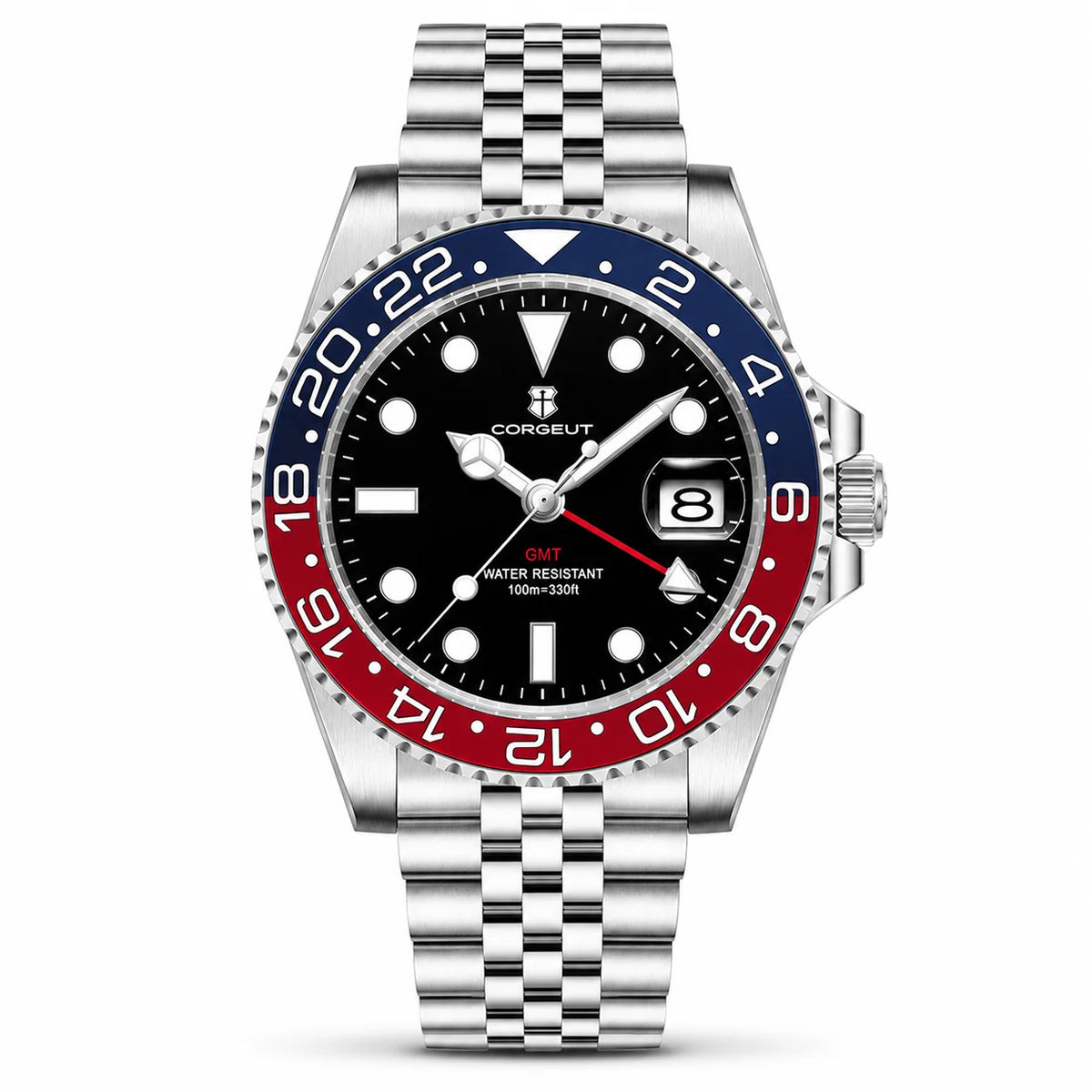 CORGEUT 40mm Ronda quartz GMT watch with sapphire crystal - view 7