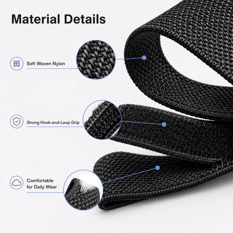 Nylon Loop Replacement Band Compatible with Fitbit Air Adjustable Woven Hook-and-Loop Wrist Strap