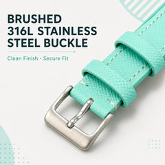 20mm Robin's Egg Blue top-grain leather watch strap - view 4