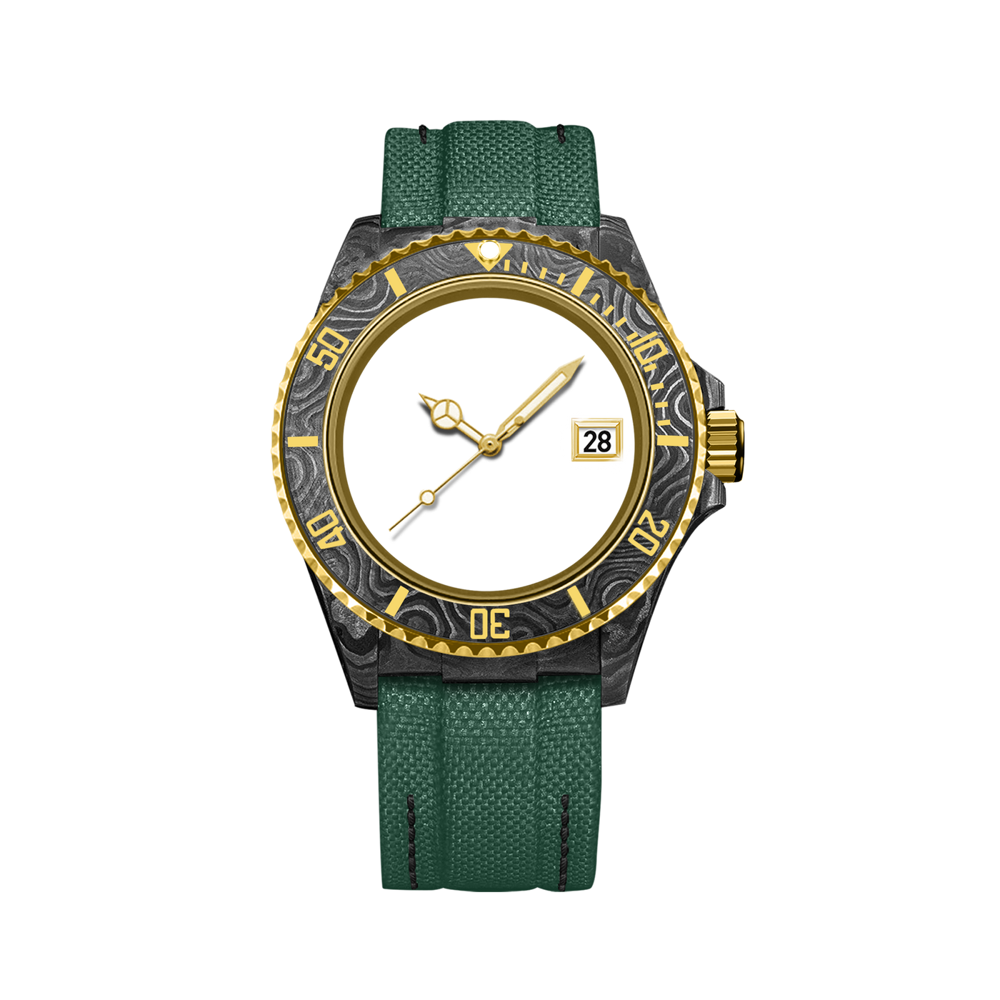Customizable Gold Carbon Fiber Watch - image 1