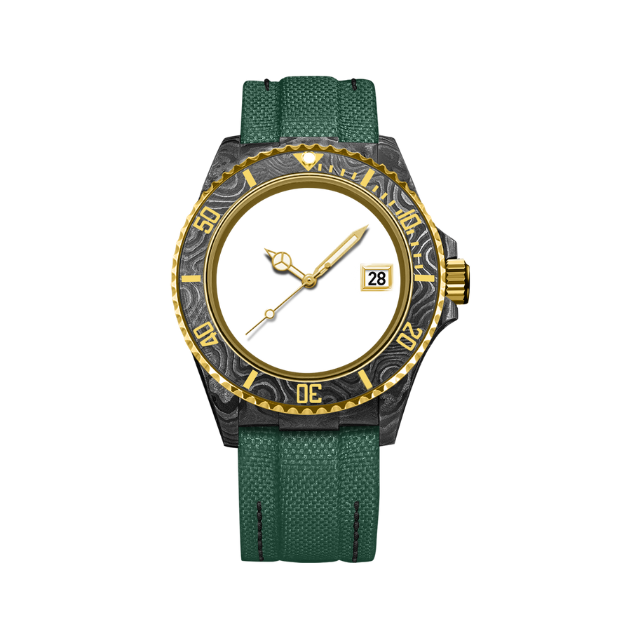Customizable Gold Carbon Fiber Watch - image 1