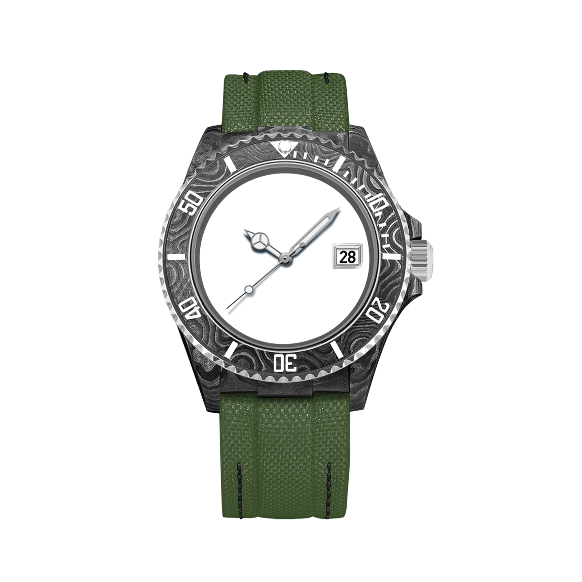 Customizable Silver Carbon Fiber Watch - image 9