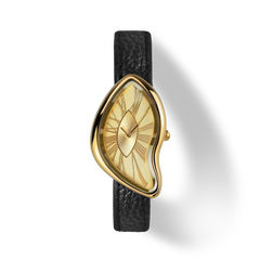 Asymmetric Quartz Watch - Gold Dial & Black Strap - image 1