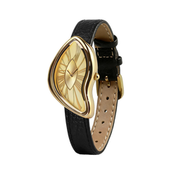 Asymmetric Quartz Watch - Gold Dial & Black Strap - image 5