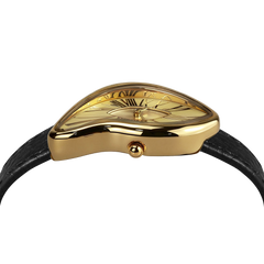 Asymmetric Quartz Watch - Gold Dial & Black Strap - image 6