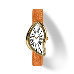 Asymmetric Quartz Watch - Roman Dial & Orange Strap - image 1