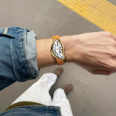 Asymmetric Quartz Watch - Roman Dial & Orange Strap - image 2