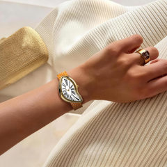 Asymmetric Quartz Watch - Roman Dial & Orange Strap - image 3
