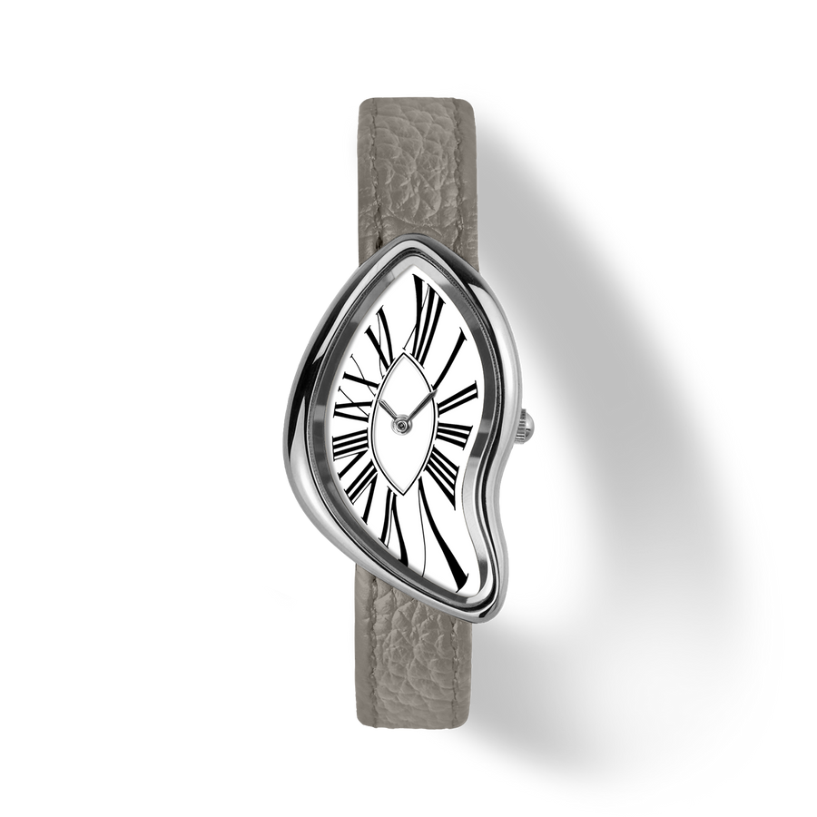 Asymmetric Quartz Watch - Roman Dial & Grey Strap - image 1