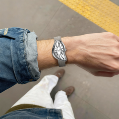 Asymmetric Quartz Watch - Roman Dial & Grey Strap - image 2