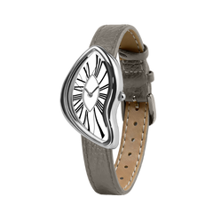 Asymmetric Quartz Watch - Roman Dial & Grey Strap - image 4