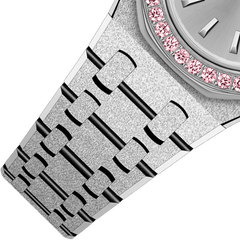 23mm Pink Crystal-Bezel Quartz Watch - Silver - image 7