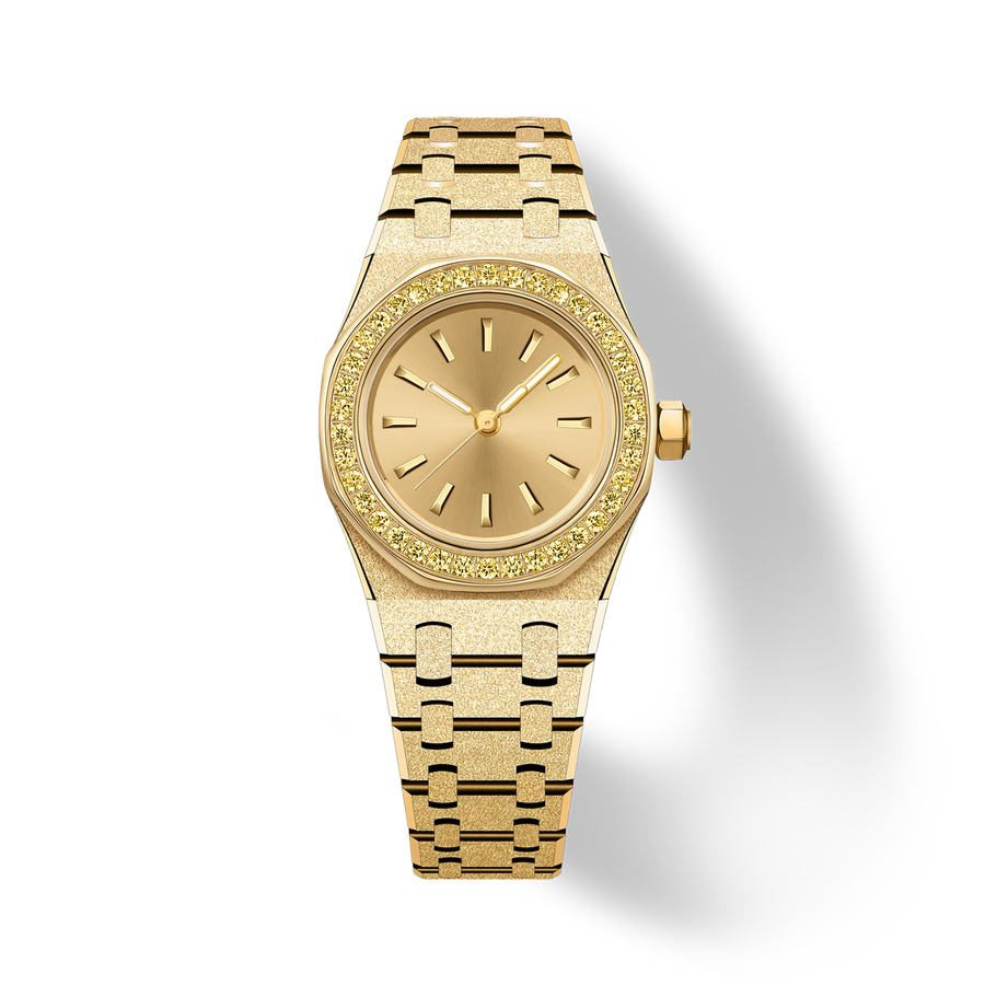 23mm Gold Crystal-Bezel Quartz Watch - Gold - image 1