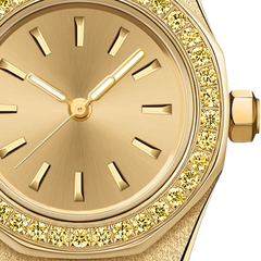 23mm Gold Crystal-Bezel Quartz Watch - Gold - image 4