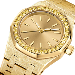 23mm Gold Crystal-Bezel Quartz Watch - Gold - image 6