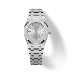 23mm Frosted-Bezel Quartz Watch - Silver - image 1