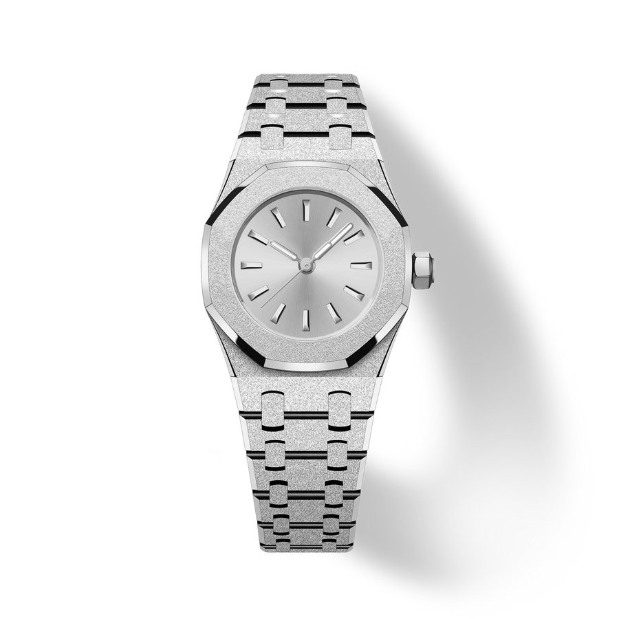 23mm Frosted-Bezel Quartz Watch - Silver - image 1
