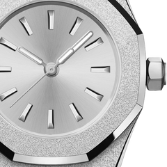 23mm Frosted-Bezel Quartz Watch - Silver - image 4
