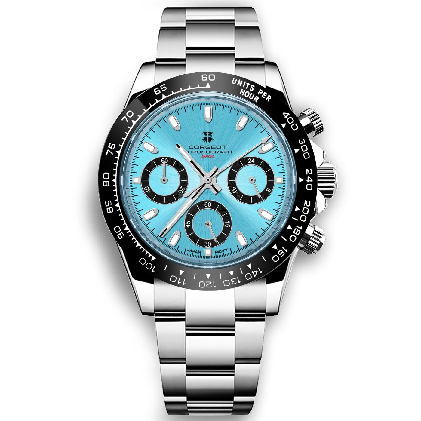 Corgeut 9002 VK63 Uhrwerk Saphirglas 30m wasserdicht