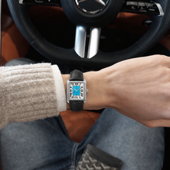 Micro Monolith Watch – 27 x 22mm Azure Fracture – wrist view