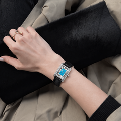 Micro Monolith Watch – 27 x 22mm Azure Fracture – wrist view