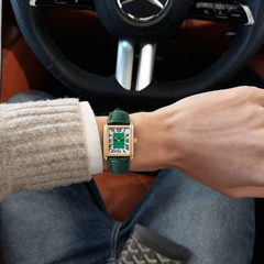 Micro Monolith Watch – 27 x 22mm Verdant Signal – wrist view