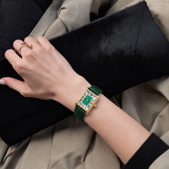 Micro Monolith Watch – 27 x 22mm Verdant Signal – wrist view