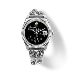 Who Cares Chrome Rebel Engraved Automatic Watch 40mm – product view