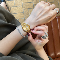Eondate Mini Gilded Poise Quartz Watch 28mm – wearing or detail view