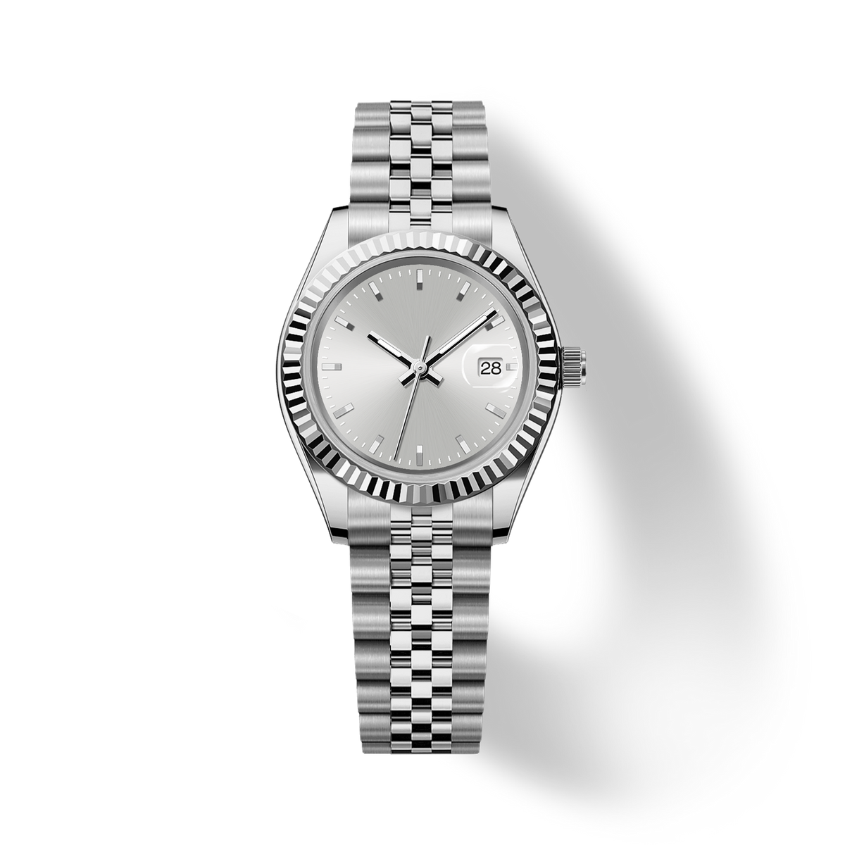 Eondate Mini Silver Poise Quartz Watch 28mm – product view