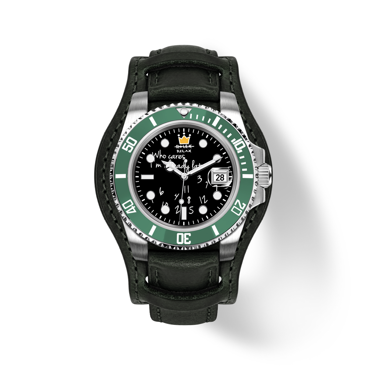 Who Cares Forest Rebel Leather Cuff Automatic Watch 40mm – product view