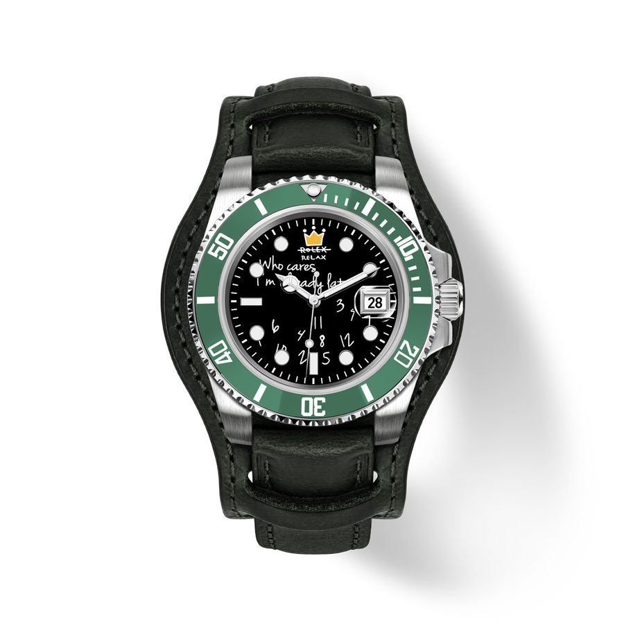 Who Cares Forest Rebel Leather Cuff Automatic Watch 40mm – product view