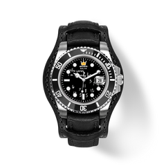 Who Cares Midnight Rebel Leather Cuff Automatic Watch 40mm – product view