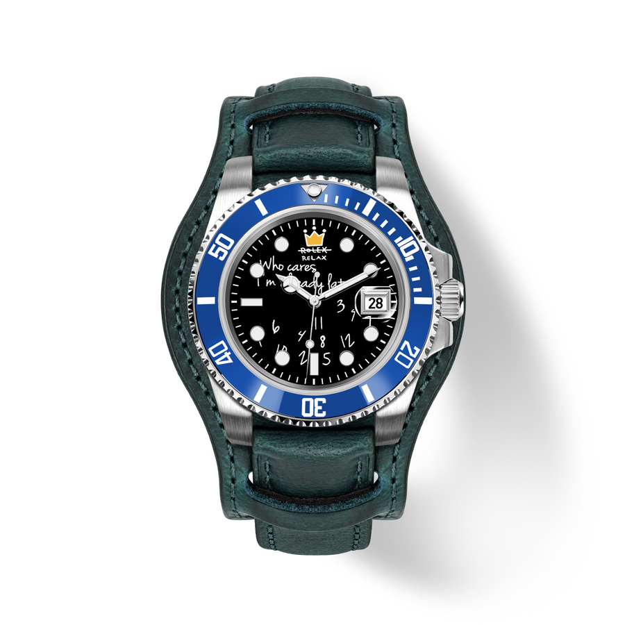 Who Cares Ocean Rebel Leather Cuff Automatic Watch 40mm – product view