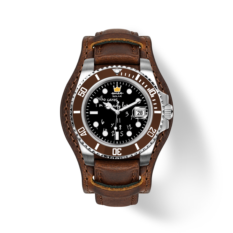 Who Cares Saddle Rebel Leather Cuff Automatic Watch 40mm – product view