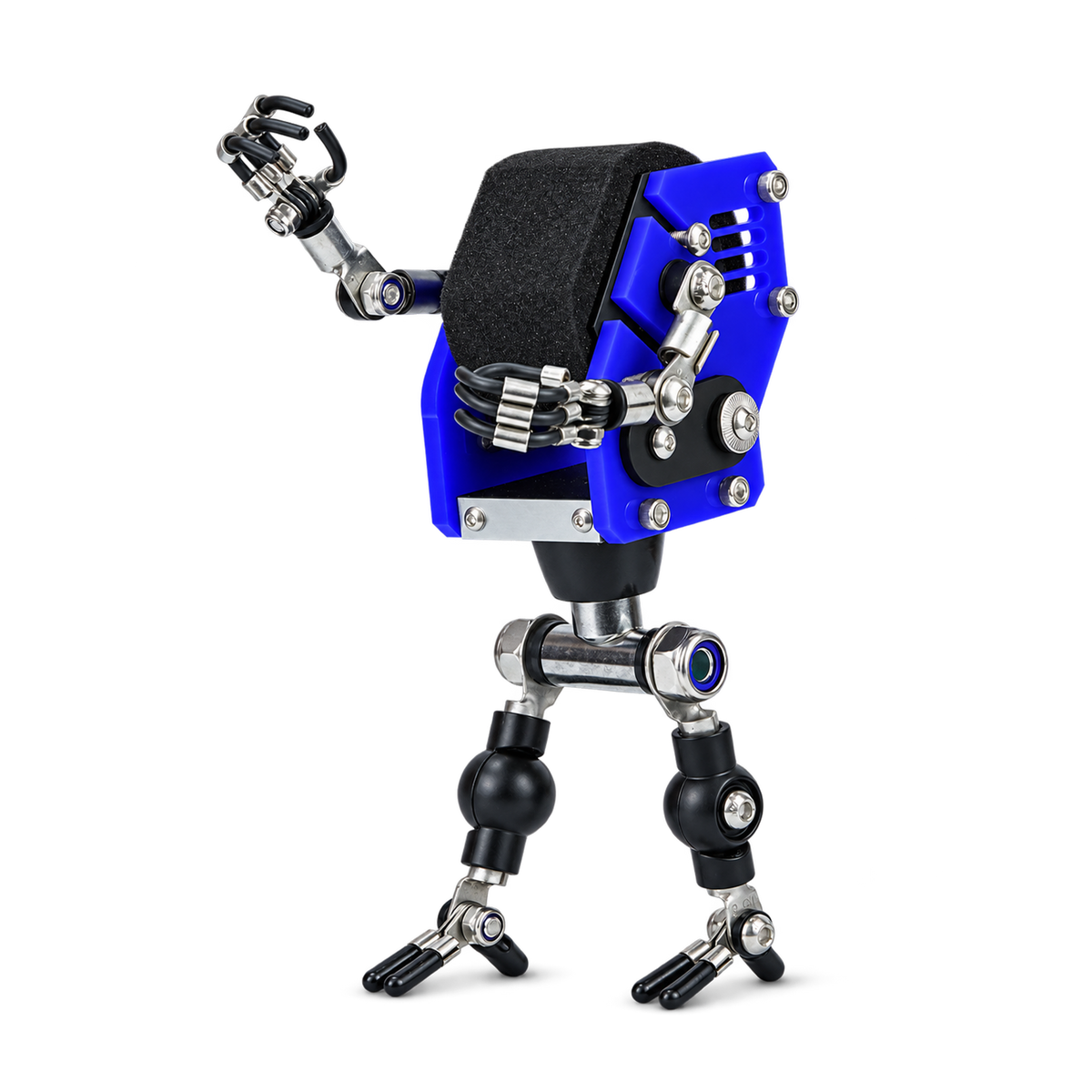 Steampunk Robot Watch Stand – Cobalt Blue – product view