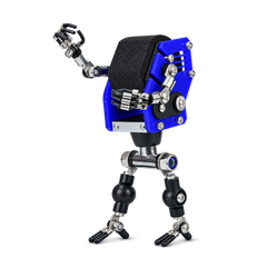 Steampunk Robot Watch Stand – Cobalt Blue – product view