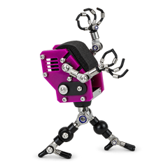 Steampunk Robot Watch Stand – Cyber Magenta – wearing or detail view