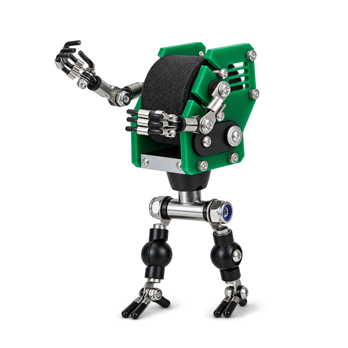 Steampunk Robot Watch Stand – Forest Green – product view