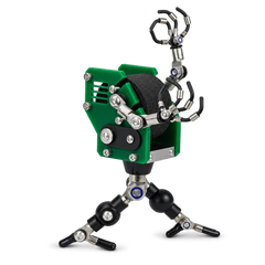 Steampunk Robot Watch Stand – Forest Green – wearing or detail view