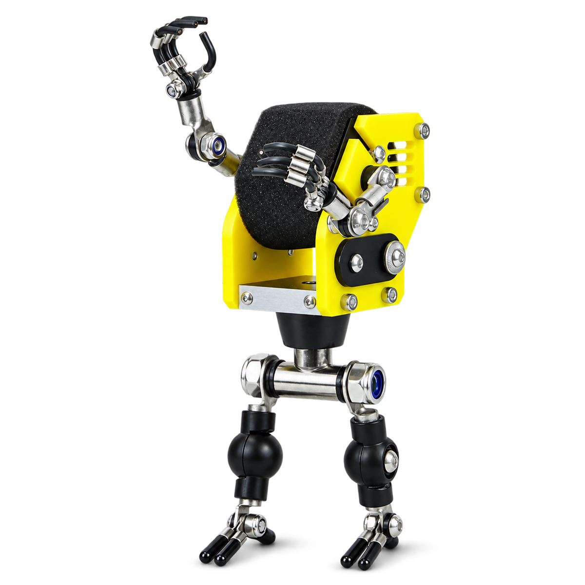 Steampunk Robot Watch Stand – Industrial Yellow – product view
