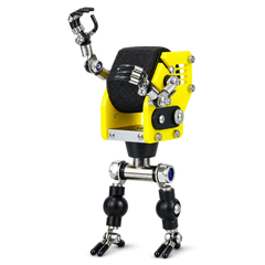 Steampunk Robot Watch Stand – Industrial Yellow – product view