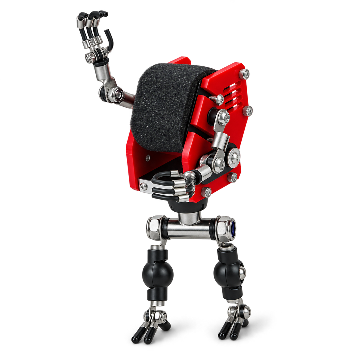 Steampunk Robot Watch Stand – Racing Red – product view