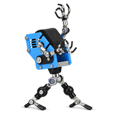 Steampunk Robot Watch Stand – Sky Blue – wearing or detail view