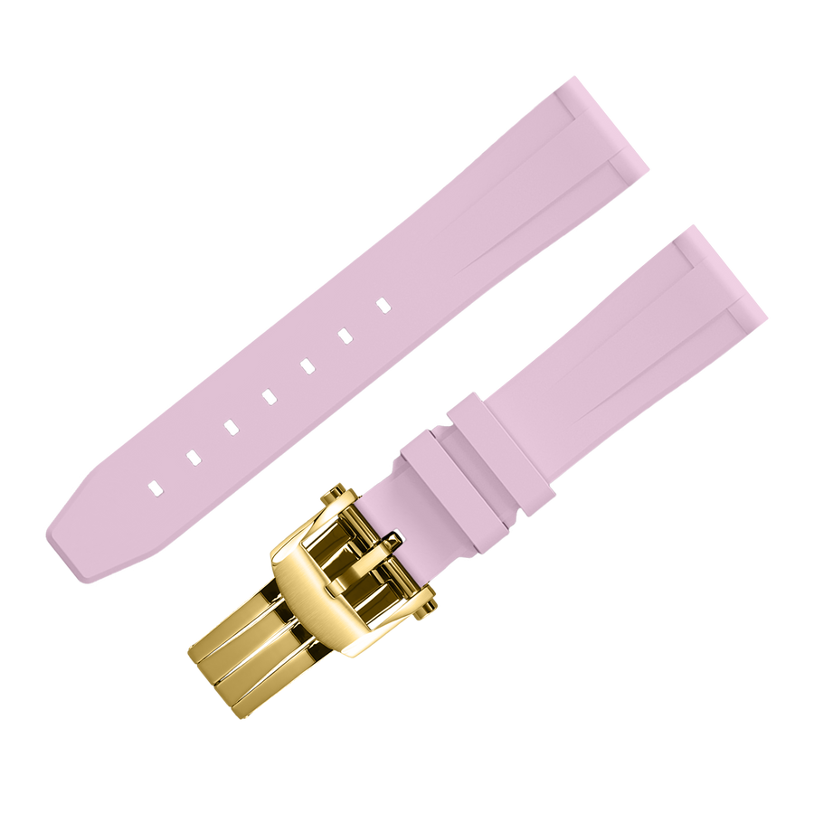 Fluoro Watch Strap (Pink Strap + Gold Buckle)