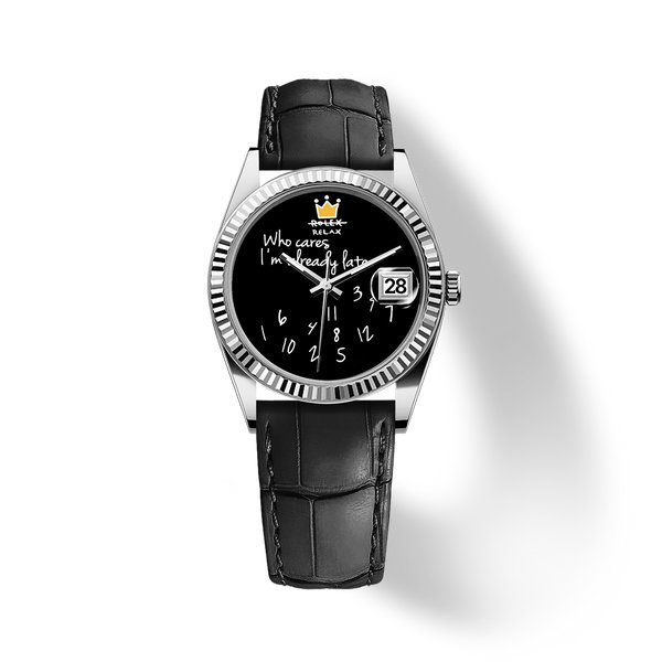 36mm Who Cares Black Whimsy watch