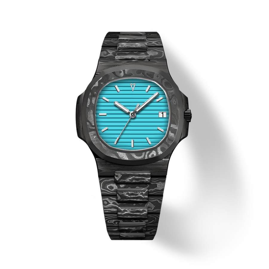 41mm Carbon-Fiber Horizontal-Dial Automatic Watch - Blue Vortex - image 1