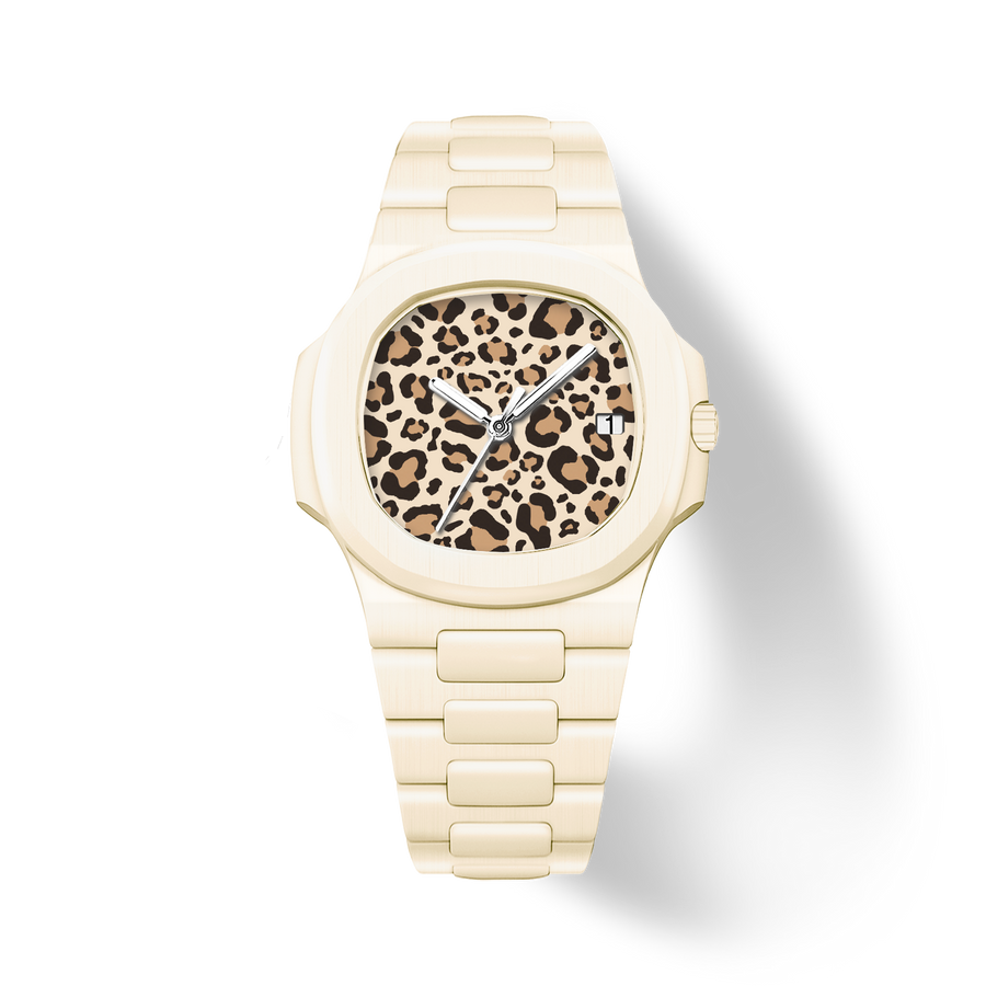 38.5mm Ceramic Horizontal-Dial Quartz Watch - Cream Safari - image 1
