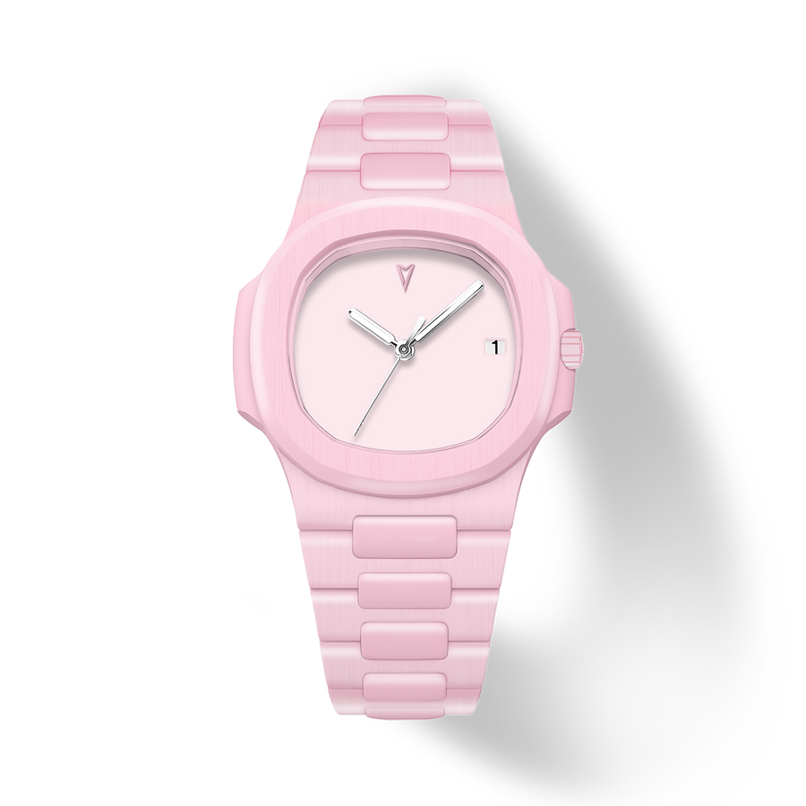 38.5mm Ceramic Horizontal-Dial Quartz Watch - Pink Halo - image 1